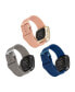 Фото #2 товара Ремешок для часов WITHit Серый, Светло-розовый и Темно-синий Набор плетеного силиконового ремешка, 3 штуки, совместимый с Fitbit Versa 3 и Fitbit Sense