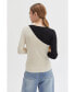 Women's Carly Color Block Knit Top with Cut Out Detail