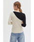 ფოტო #3 პროდუქტის Women's Carly Color Block Knit Top with Cut Out Detail