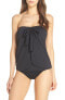 Фото #1 товара Tommy Bahama 273373 Pearl Sarong Bandini Swim Top in Black Size Medium