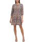 Printed Tie-Neck Shift Dress