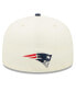 ფოტო #5 პროდუქტის Men's Cream, Navy New England Patriots 2022 Sideline 59FIFTY Fitted Hat