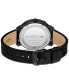 Men's Replay Black Leather Strap Watch 44mm