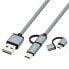 Фото #1 товара Универсальный кабель USB-MicroUSB/USB C CoolBox COO-CAB-U2MC-GR