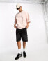 Dr Denim Curtis small logo oversized t-shirt with logo back print in pink Розовый, XS - фото #1