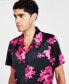 Фото #3 товара Men's Bouquet Short Sleeve Button-Front Camp Shirt, Created for Macy's