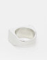 ASOS DESIGN – Silberfarbener Ring mit doppeltem Würfel-Design und Schmucksteinbesatz