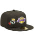 ფოტო #4 პროდუქტის Men's Black Los Angeles Lakers 17x NBA Finals Champions Crown 59FIFTY Fitted Hat