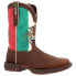 Durango Mexico Flag Non Safety Square Toe Cowboy Mens Brown, Green, Red Casual