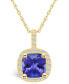 ფოტო #1 პროდუქტის Tanzanite (2-1/3 Ct. t.w.) and Diamond (1/4 Ct. t.w.) Halo Pendant Necklace