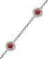 Фото #5 товара Sapphire (7/8 ct. t.w.) & Diamond (1/4 ct. t.w.) Halo Chain Link Bracelet in 14k White Gold (Also in Ruby & Emerald)