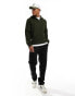 Brave Soul heavyweight half zip jumper in dark green