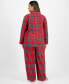 ფოტო #2 პროდუქტის Family Pajamas Plus Size 2-Pc. Cotton Brinkley Plaid Pajamas Set, Created for Macy's