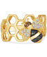 ფოტო #4 პროდუქტის Multicolor Diamond Honeybee Honeycomb Ring (1/3 ct. t.w.) in 14k Gold