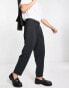 ASOS DESIGN oversized tapered smart trousers in black