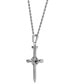 ფოტო #4 პროდუქტის Men's Cubic Zirconia Nail X Cross 24" Pendant Necklace