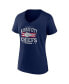 Фото #3 товара Women's Navy Kansas City Chiefs Americana V-Neck T-Shirt