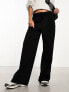 Vero Moda jersey wide leg dad trousers in black