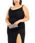 Фото #3 товара Trendy Plus Size Cowlneck Side-Ruched Maxi Dress, Created for Macy's