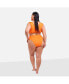 Фото #2 товара Plus Size Splash Ruffle Bikini Top - Orange
