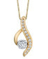 Diamond (1/4 ct. t.w.) Modern Pendant in 14k Yellow and White Gold