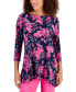 Women's 3/4 Sleeve Printed Jacquard Top, Created for Macy's