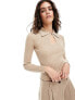 Фото #1 товара Mango loop collar jumper in beige