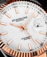 ფოტო #3 პროდუქტის Men's Silver-Tone and Rose Gold-Tone Stainless Steel Link Bracelet Watch 42mm