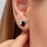 Elegant silver single earrings Fancy Mystery Black FMB07