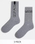 Фото #1 товара Emporio Armani Bodywear 2-pack sporty socks with logo detail in grey