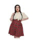 Plus Size 1950s Suspender Flare Skirt