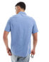 ASOS DESIGN short sleeve regular fit viscose shirt in dusty blue Staubblau, M Long - Chest 40 Long - фото #4