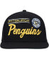 Фото #2 товара Men's Black Pittsburgh Penguins Retro Lock Up Snapback Hat