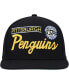 Men's Black Pittsburgh Penguins Retro Lock Up Snapback Hat - фото #2