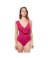 Фото #1 товара Tutti Frutti V neck one shoulder ruffle one piece swimsuit
