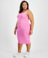 Фото #3 товара Trendy Plus Size Sleeveless Bodycon Midi Dress, Created for Macy's