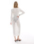 Фото #3 товара Lioness crochet semi-sheer high neck cut out midaxi dress in white