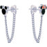 Playful silver Mickey and Minnie earrings ES00072SL.CS