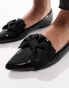 ASOS DESIGN Lake bow pointed ballet flats in black