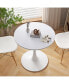 32" Modern Round Dining Table - White MDF/Metal Base