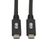 Фото #1 товара Tripp U420-20N-G2-5A USB-C Cable (M/M) - USB 3.2 - Gen 2 (10 Gbps) - 5A (100W) Rating - Thunderbolt 3 Compatible - 20-in. (50.8 cm) - 0.5 m - USB C - USB C - USB 3.2 Gen 2 (3.1 Gen 2) - 10000 Mbit/s - Black