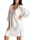 ფოტო #1 პროდუქტის 'Mrs' Satin Wrap Bridal Robe, Chemise Nightgown Set