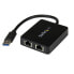 Фото #4 товара StarTech.com USB 3.0 to Dual Port Gigabit Ethernet Adapter NIC w/ USB Port - Wired - USB - Ethernet - 5000 Mbit/s - Black