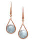 ფოტო #3 პროდუქტის Milky Aquamarine 11x5.3mm Drop Earrings in Rose Gold over Silver