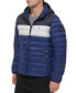 Men's Quilted Color Blocked Hooded Puffer Jacket