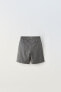Darted linen-blend bermuda shorts