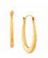 ფოტო #1 პროდუქტის Textured Oval Hoop Earrings in 14k Gold