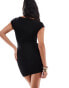 Фото #2 товара ASOS DESIGN Petite 90s clean plunge mini dress in black