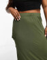 Yours cargo midi skirt in khaki