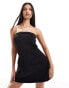 Фото #1 товара In The Style bandeau pocket detail structured mini dress in black